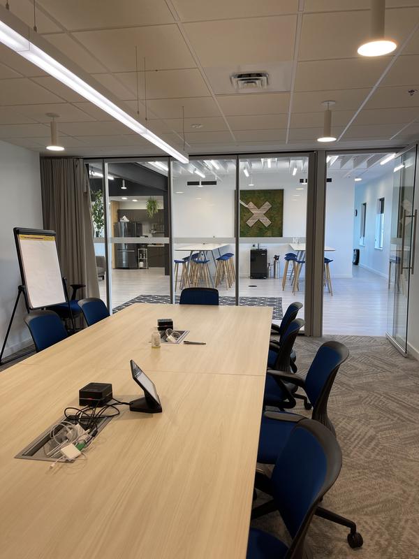 Meeting room looking out onto the open commons